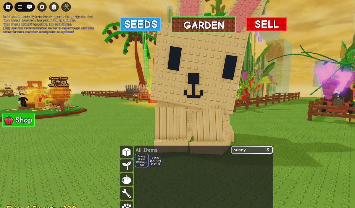 komisshop's tweet image. SELLING GROW A GARDEN - HUGE BUNNY FOR ₱250 ($5)   
ACCEPTING PAYPAL FNF/GCASH   
DM ME IF INTERESTED 🫶 
#growagarden #roblox #robloxtrade #gag