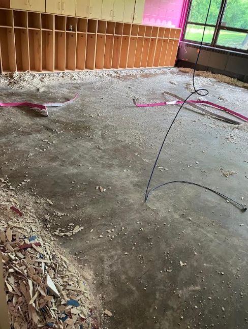 Prop R DEMO-DAYS are here! 🚧 Crestwood summer renovations are in full swing. Crews are taking up flooring, prepping new bathroom rough-ins, and knocking down walls to create a new right sized Kindergarten space. Exciting changes ahead!