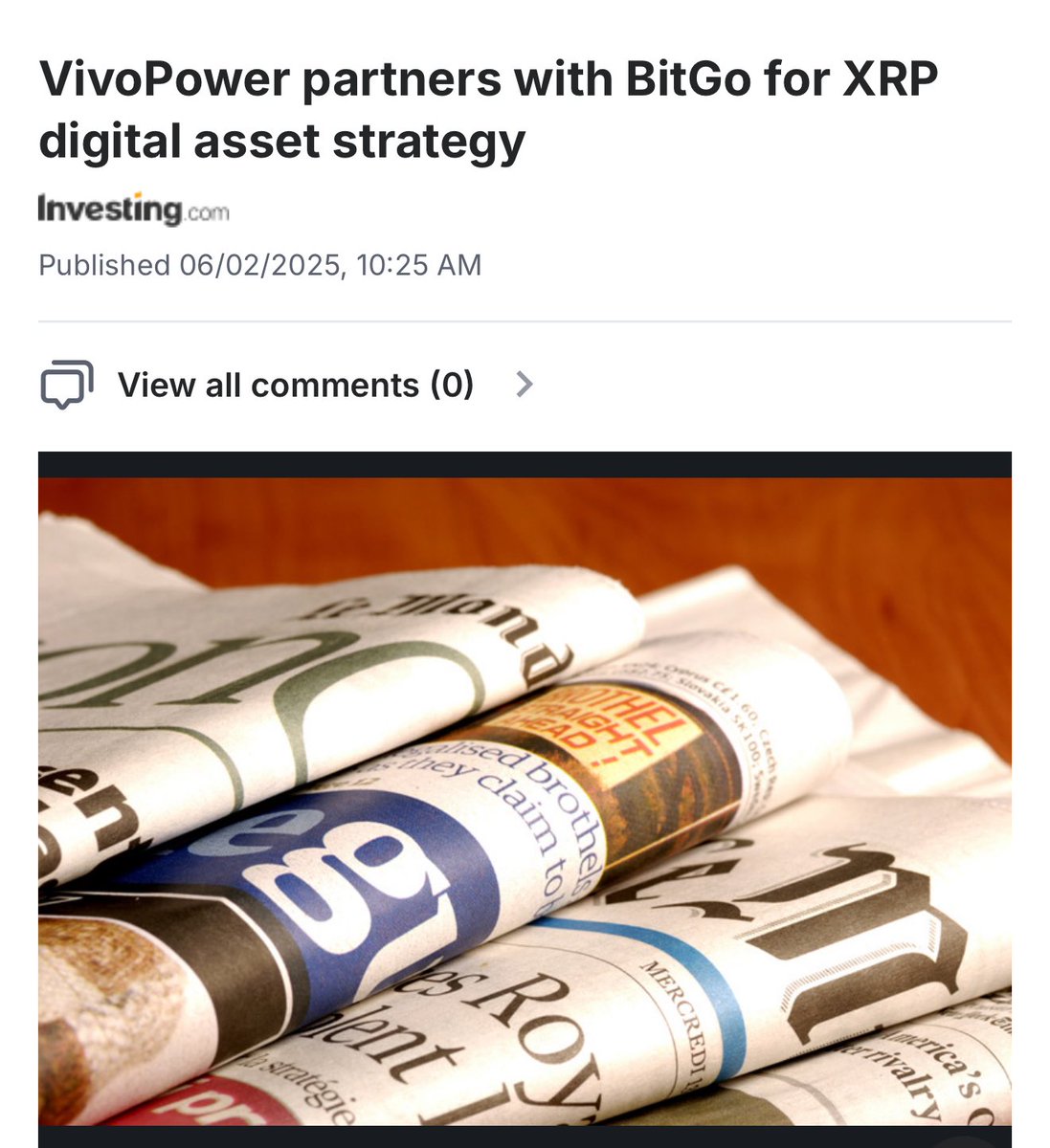 XRPXLMVERSE's tweet image. #VivoPower partners with #BitGo to facilitate its initial $100 million #XRP acquisition for Treasury strategy.