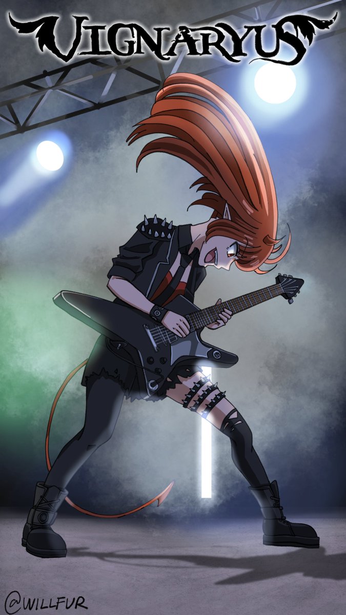 Vigna's Force of Courage. Rhodes Island Power Metal band Vignaryus.

Finally done.

I don't expect much tbh. I simply made it for myself and I'm happy. I wanna visualize Arknights waifus in heavy metal bands and I'm doing my best to do so.

#Arknights