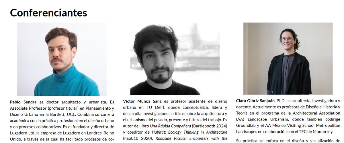 Estos serán los 3 conferenciantes que nos acompañarán el 19 y 20 de junio 2025 en el Seminario Internacional de Investigación en Urbanismo (SIIU) #SIIUvalencia en la <a href="/etsaUPV/">ETSA-UPV</a>