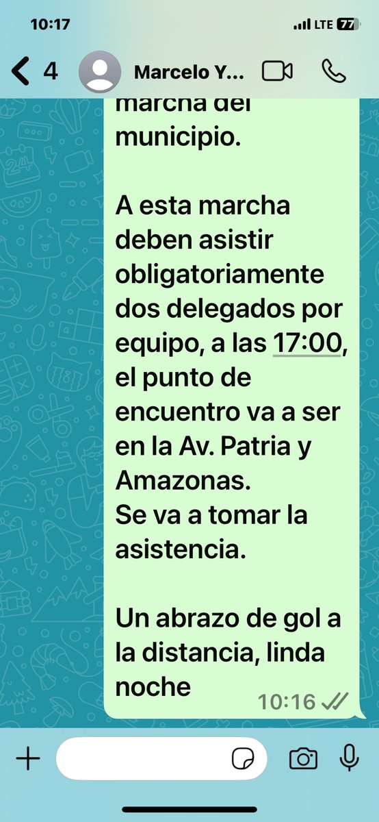 Respaldo del comunicado que vía wazape recibieron los Presidentes de una Liga Barrial que tiene más de 100 equipos, sino asisten les cobran usd 10 a cada uno <a href="/pabelml/">Pabel Muñoz L.</a> <a href="/LaCarol_M/">Carolina Moreno M.</a> esto es más argumento para pedir la remoción del alcalde…😡😡