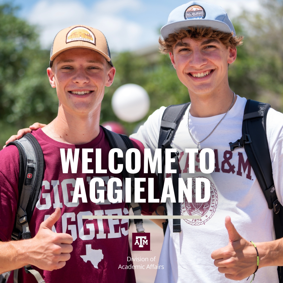 tamu_daa's tweet image. Welcome to Aggieland! We hope (and know) that you'll have the best time at your NSC this summer. You'll get to learn about everything Texas A&M University has to offer, including all of the amazing resources within the Division of Academic Affairs. Whoop! 🌤 #AcademicAffairsTAMU