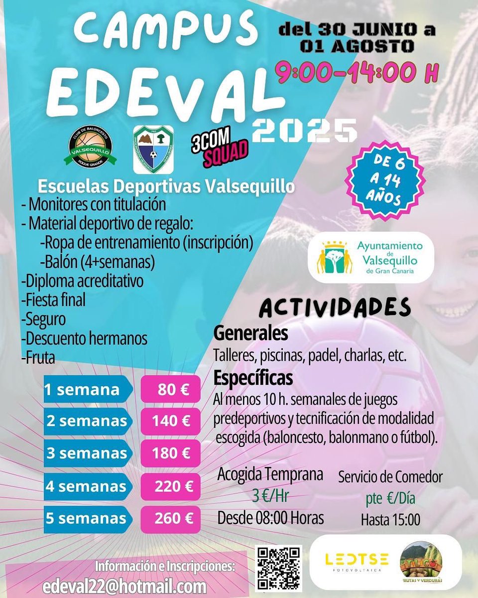 UD Valsequillo (@udvalsequillo) on Twitter photo ๐ ๐๐๐ข๐๐ซ๐ญ๐๐ฌ ๐ฅ๐๐ฌ ๐ข๐ง๐ฌ๐๐ซ๐ข๐ฉ๐๐ข๐จ๐ง๐๐ฌ ๐ฉ๐๐ซ๐ ๐๐ฅ ๐๐๐ฆ๐ฉ๐ฎ๐ฌ ๐๐ ๐ฏ๐๐ซ๐๐ง๐จ
๐
30 Junio al 01 Agosto
โน๏ธ Informaciรณn e inscripciones:
edeval22@hotmail.com ๐ ๐๐๐ข๐๐ซ๐ญ๐๐ฌ ๐ฅ๐๐ฌ ๐ข๐ง๐ฌ๐๐ซ๐ข๐ฉ๐๐ข๐จ๐ง๐๐ฌ ๐ฉ๐๐ซ๐ ๐๐ฅ ๐๐๐ฆ๐ฉ๐ฎ๐ฌ ๐๐ ๐ฏ๐๐ซ๐๐ง๐จ
๐
30 Junio al 01 Agosto
โน๏ธ Informaciรณn e inscripciones:
edeval22@hotmail.com