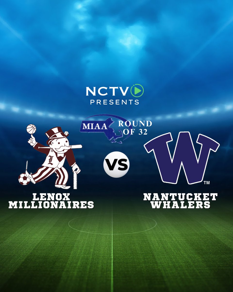 The #NSC proudly presents our <a href="/nhswhalers/">Nantucket Athletics</a> *DEFENDING STATE CHAMPION* boys lacrosse squad as they start their tournament journey with <a href="/MIAA033/">MIAA</a> Round of 32 match vs. Lenox! We are LIVE from Vito Capizzo Stadium at 12:45p. You can see it ONLY on NCTV HD cable channel 1072 🐳