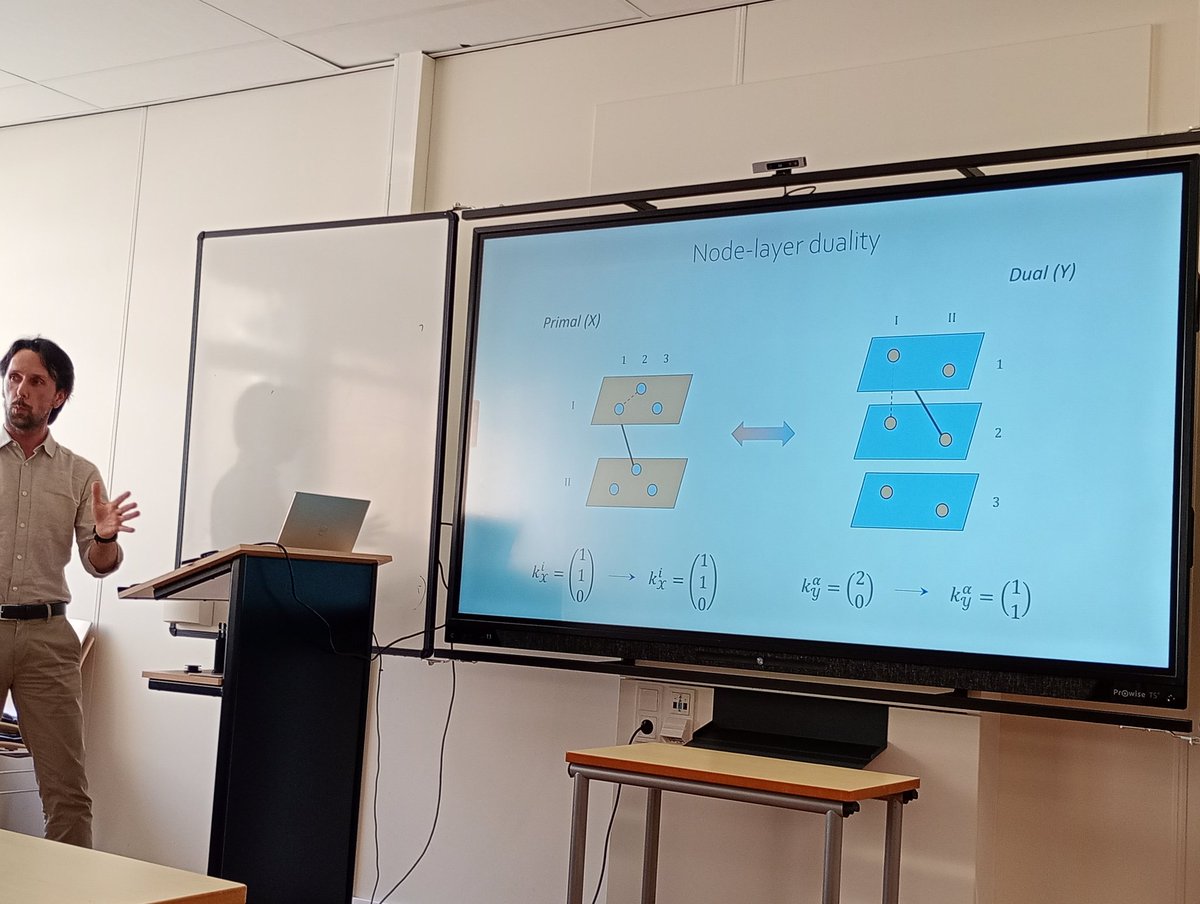 netbiomed2026's tweet photo. Our last talk of the day goes to Fabrizio de Vico Fallani, who discussed very nicely how to apply node-layer duality to better understand Alzheimer's disease. Incredible way to close our #NetBioMed2025 at #NetSci2025! https://t.co/ATIQ1OXsRR