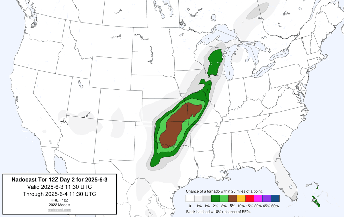 12Z Day 2 Tornado Forecast for 2025-6-3 (New New 2022 Models)