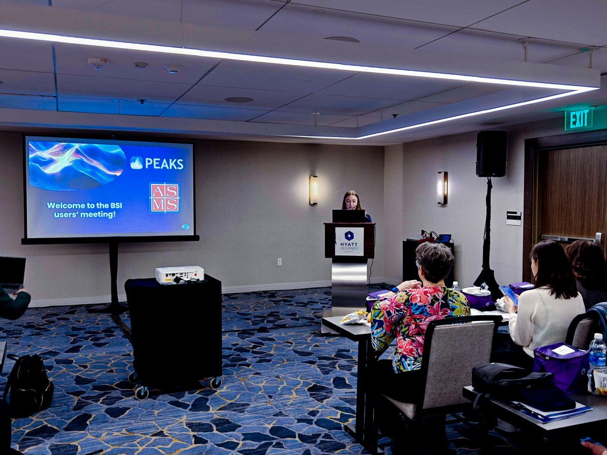 Thanks to everyone who joined the PEAKS User Meeting at #ASMS2025! Great to kick off the week with exciting talks &amp; great conversations.
Missed us? Stop by Booth 131 to hear what’s new in PEAKS Software &amp; DeepSuite Lab Services! #MassSpec #Proteomics