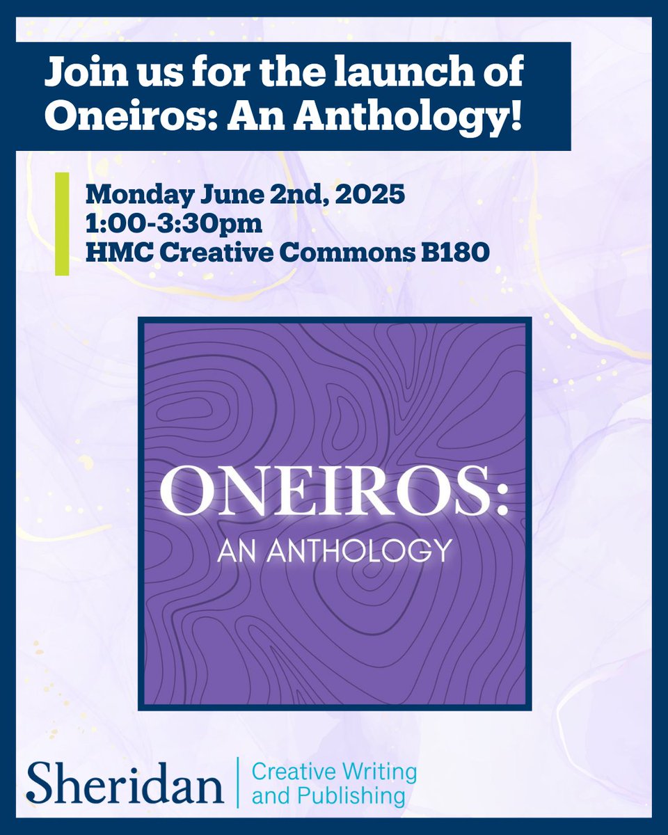 Join us at 1:00pm for the launch of Oneiros: An Anthology! Let's celebrate the capstone project of the 2025 graduating class.