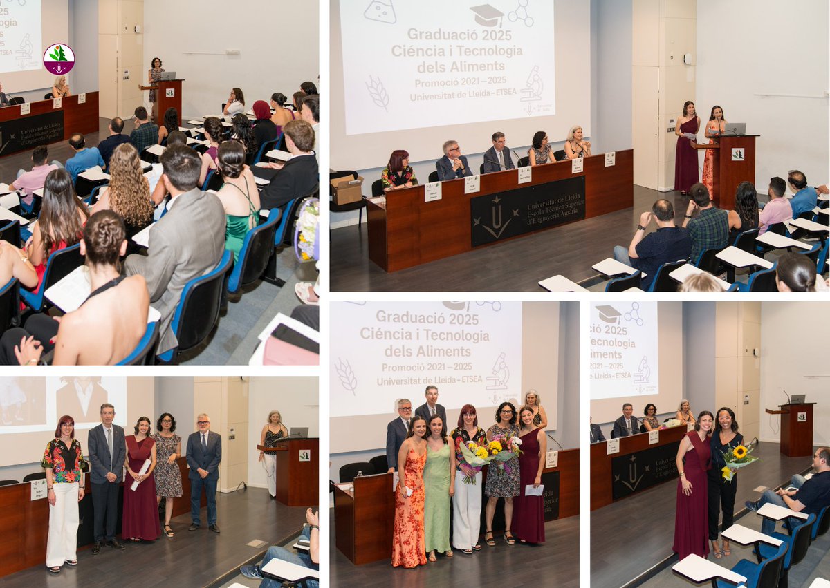 ETSEAFIV_UdL's tweet photo. 🎓 Divendres passat vam celebrar el lliurament d’orles del Grau en Ciència i Tecnologia dels Aliments a #ETSEAFiV!
Moltíssimes felicitats i molts èxits a totes i tots! 🙌
#graduacio #orles #etseafiv #udl @udlsiau @alumniudl @UdL_info https://t.co/UpWrb2gUAp