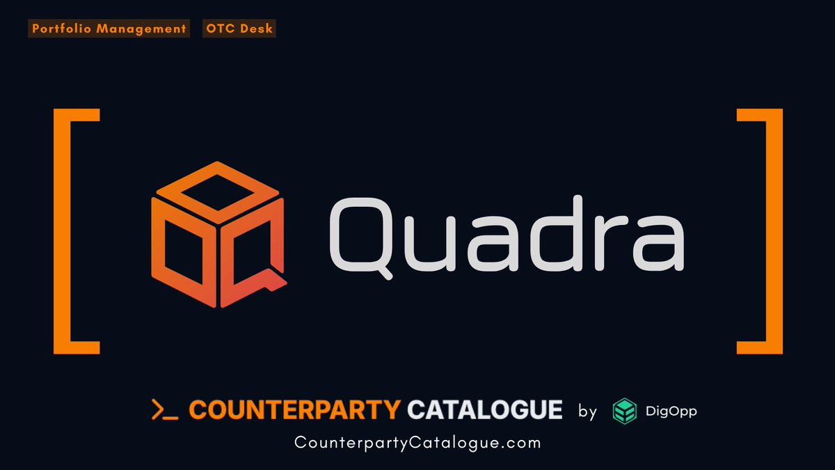 ✨️ Today's Spotlight: <a href="/quadratrade/">Quadra</a> 

🔗: counterpartycatalogue.com/service_provid…

Quadra is a portfolio management platform built for institutional investors, offering PMS, OEMS, risk management, &amp; OTC desk services.

🔔 Follow us for updates

#PMS #OEMS #OTC #Crypto #DigitalAssets