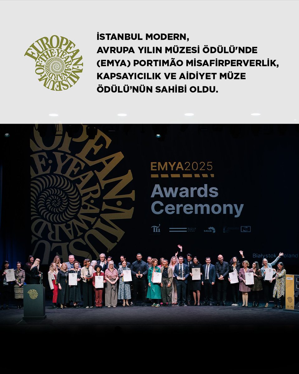 🏆 Avrupa Yılın Müzesi Ödülü'den (EMYA), İstanbul Modern’e ödül!

Kurucu sponsoru olduğumuz Türkiye’nin ilk modern ve çağdaş sanat müzesi İstanbul Modern, müzelerin toplumsal rolünü vurgulamak ve yaratıcı müzecilik uygulamalarını teşvik etmek amacıyla düzenlenen Avrupa Yılın