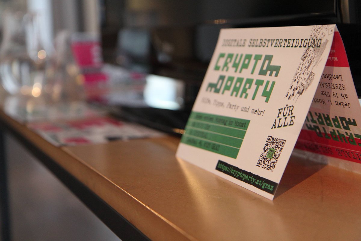 CryptoPartyGraz's tweet photo. #CryptoParty im Juni 2025

** Algorithmisches Management via Smartphone
** Rückblick auf die re:publica 2025
** Staats-, Bundes- und andere Trojaner
** Router-Kauf

** Termin: Montag, 2.6.2025 , ab 19 Uhr im @SpektralGraz, Lendkai 45
› https://t.co/oEhKHBu6xQ

#Graz https://t.co/tchPAbCt0F