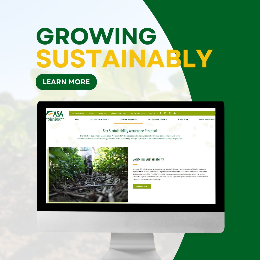 arkansassoybean's tweet image. U.S. soybean farmers are teaming up with the USDA through SSAP to drive sustainable, results-driven practices. Do you want to start making an impact?
Get in touch here: monkeylink.co/786f3c
#ArkansasSoybeans #ArkansasProducer #ArkansasAgriculture