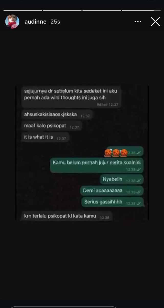 whoopziiy's tweet photo. ini chat2an aip sama si selingkuhannya 

Sakit bgt jadi audinna, sama Audinne gak mau bahas nikah2 sedangkan dia bisa2 nya baru kenal 4bln sama selingkuhannya dan udah bahas2 nikah🥲 https://t.co/pgwqvcwnW3
