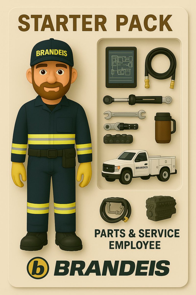 Last week, our ChatGPT action figures were a hit! But one thing was missing, &amp; it was noticed... what about our parts &amp; services crew? Rest assured we've got you covered! #BrandeisMachinery #Toybox #Construction #ChatGPT