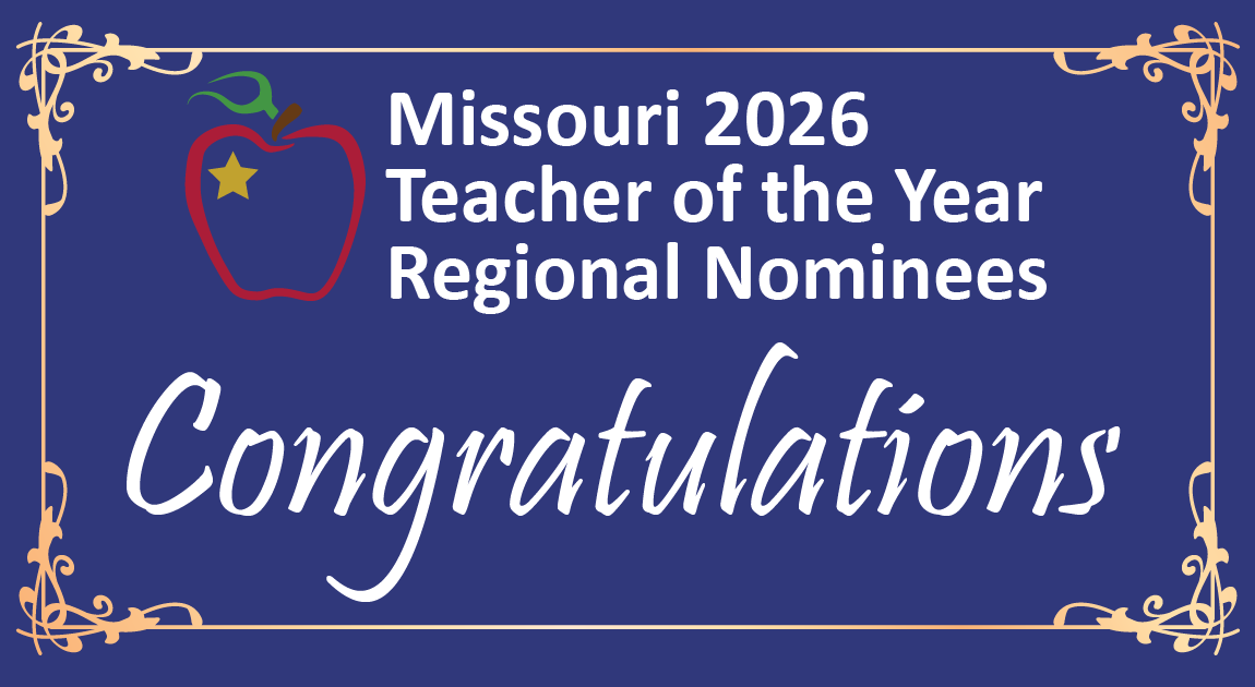 Congratulations to this year’s Regional #MOTOY nominees! Anyone on this list is in the running to become one of DESE’s 2026 Regional Teachers of the Year. Nominees must fill out the TOY application to move forward. See the full list of eligible educators: dese.mo.gov/media/pdf/2026…