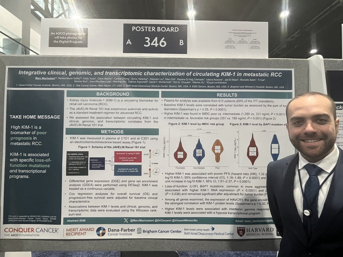 Emre Yekedüz (@yekeduz_emre) on Twitter photo KIM-1 is leading the biomarker strategies in #KidneyCancer ! Our very own brilliant research fellow <a href="/MarcMachaalani/">Marc Machaalani</a> from <a href="/DanaFarber_GU/">Dana-Farber Lank Center for Genitourinary Oncology</a> is presenting the molecular analyses results of KIM-1! #ASCO25
Happy to be a part of this great work!
<a href="/DrChoueiri/">Toni Choueiri, MD</a> <a href="/ASCO/">ASCO</a> <a href="/ReneeSaliby/">Renee Maria Saliby</a> KIM-1 is leading the biomarker strategies in #KidneyCancer ! Our very own brilliant research fellow <a href="/MarcMachaalani/">Marc Machaalani</a> from <a href="/DanaFarber_GU/">Dana-Farber Lank Center for Genitourinary Oncology</a> is presenting the molecular analyses results of KIM-1! #ASCO25
Happy to be a part of this great work!
<a href="/DrChoueiri/">Toni Choueiri, MD</a> <a href="/ASCO/">ASCO</a> <a href="/ReneeSaliby/">Renee Maria Saliby</a>