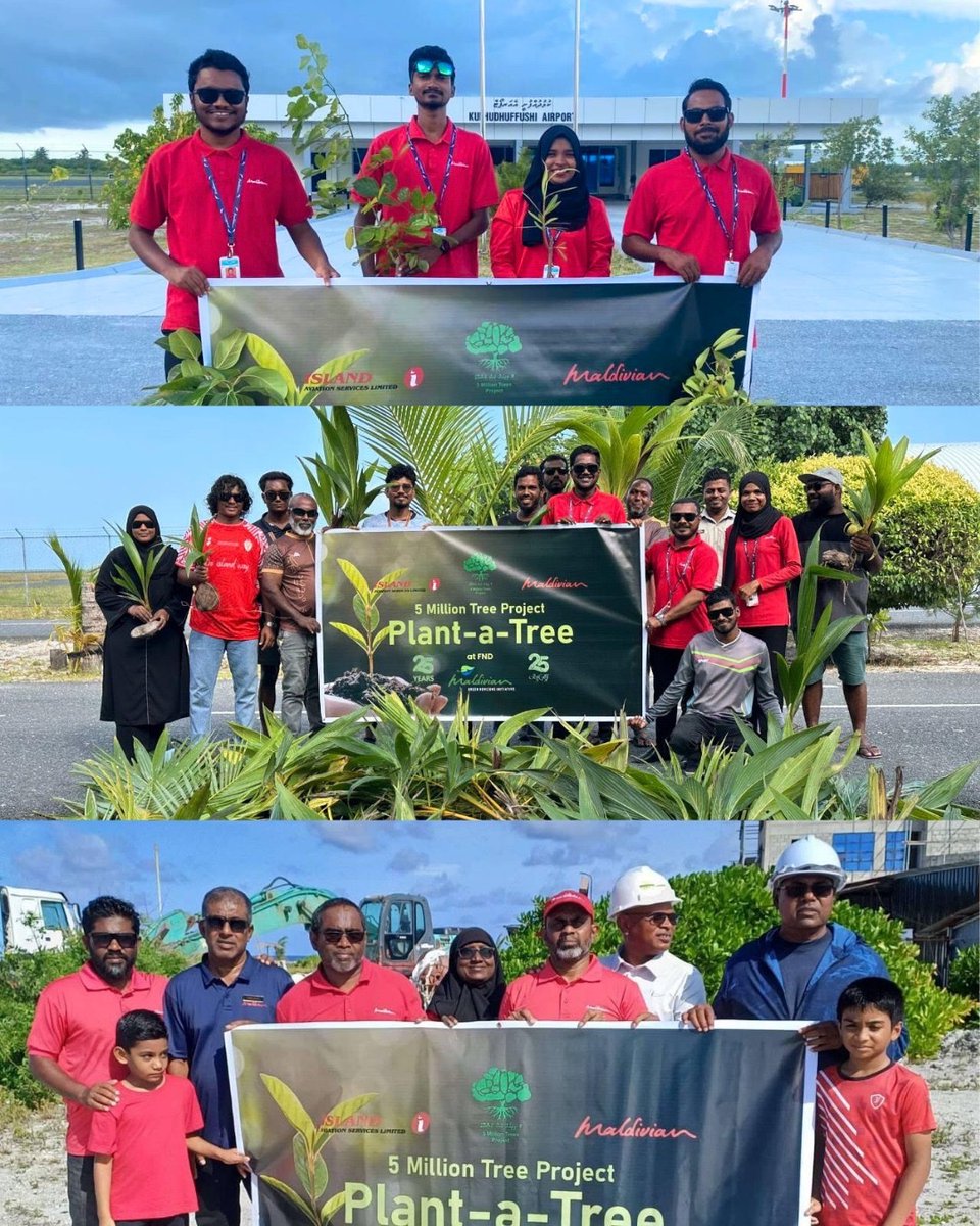 IASLaero (@iaslaero) on Twitter photo 🌱 As part of our Maldivian Green Horizon Initiative, all 15 of our stations united to plant 5,220 trees under the 5 Million Tree Planting Project. From airport grounds to station surroundings, each tree marks a step toward a greener, healthier planet. 🌳
#MaldivianAero
<a href="/MoTmv/">Ministry of Tourism and Environment</a> 🌱 As part of our Maldivian Green Horizon Initiative, all 15 of our stations united to plant 5,220 trees under the 5 Million Tree Planting Project. From airport grounds to station surroundings, each tree marks a step toward a greener, healthier planet. 🌳
#MaldivianAero
<a href="/MoTmv/">Ministry of Tourism and Environment</a>