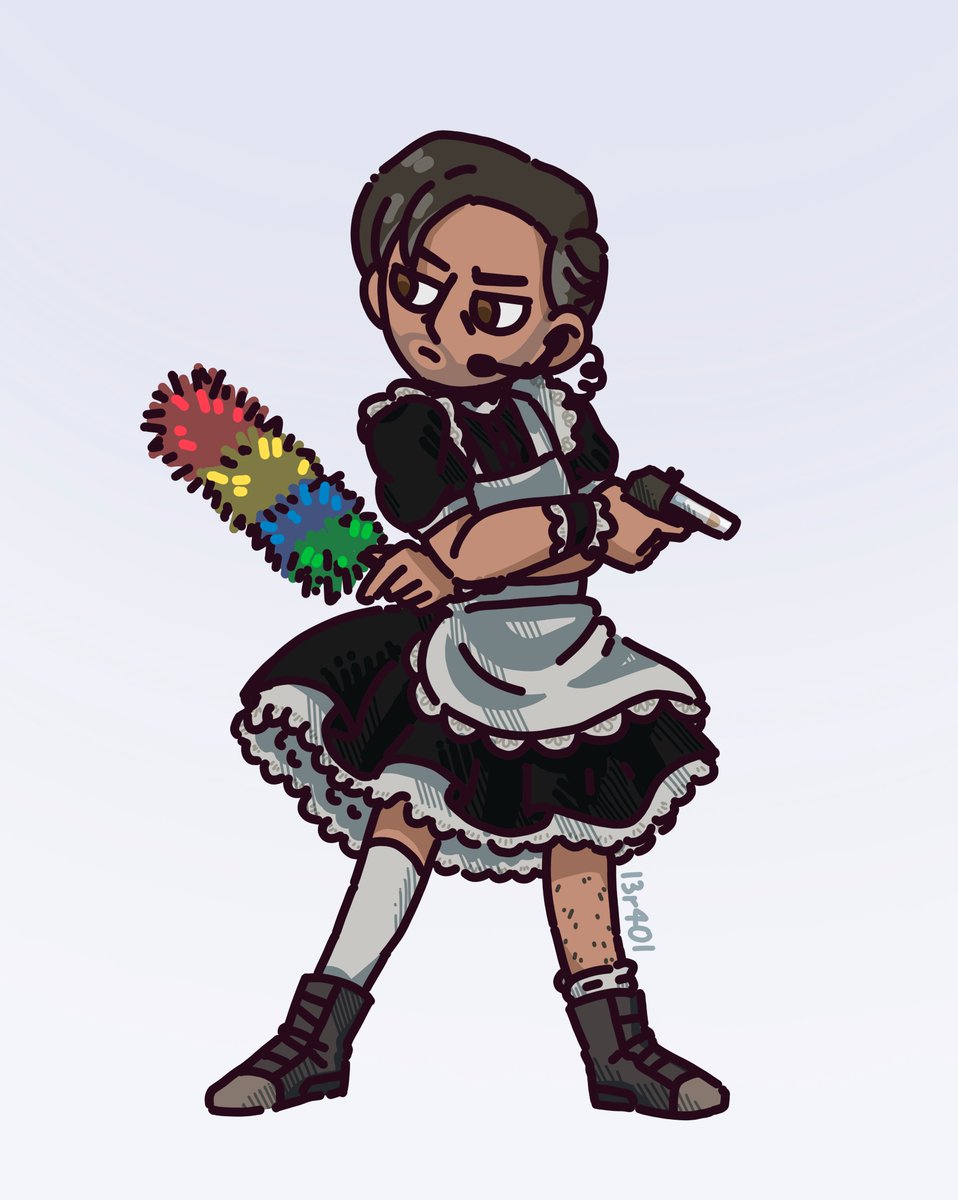 l3r40l's tweet image. My friend asked for Doc in a maid's dress
...I have strange friends
#R6S #RainbowSixSiege #R6Community #WeR6Community
#Doc