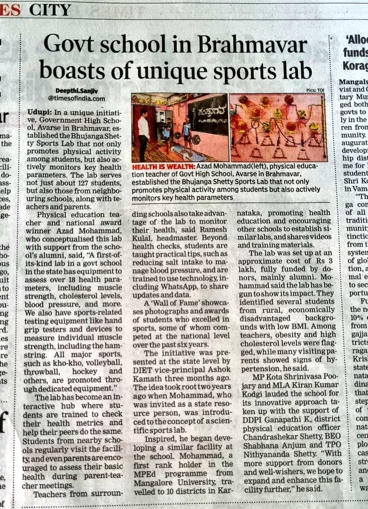 deepthisTOI's tweet photo. #Govtschool in #Bramhavar boasts of unique #sportslab
https://t.co/ezwRSTi8ZT
Download the TOI app now:
https://t.co/eW93TveLGc https://t.co/qmWZ7FxqbI