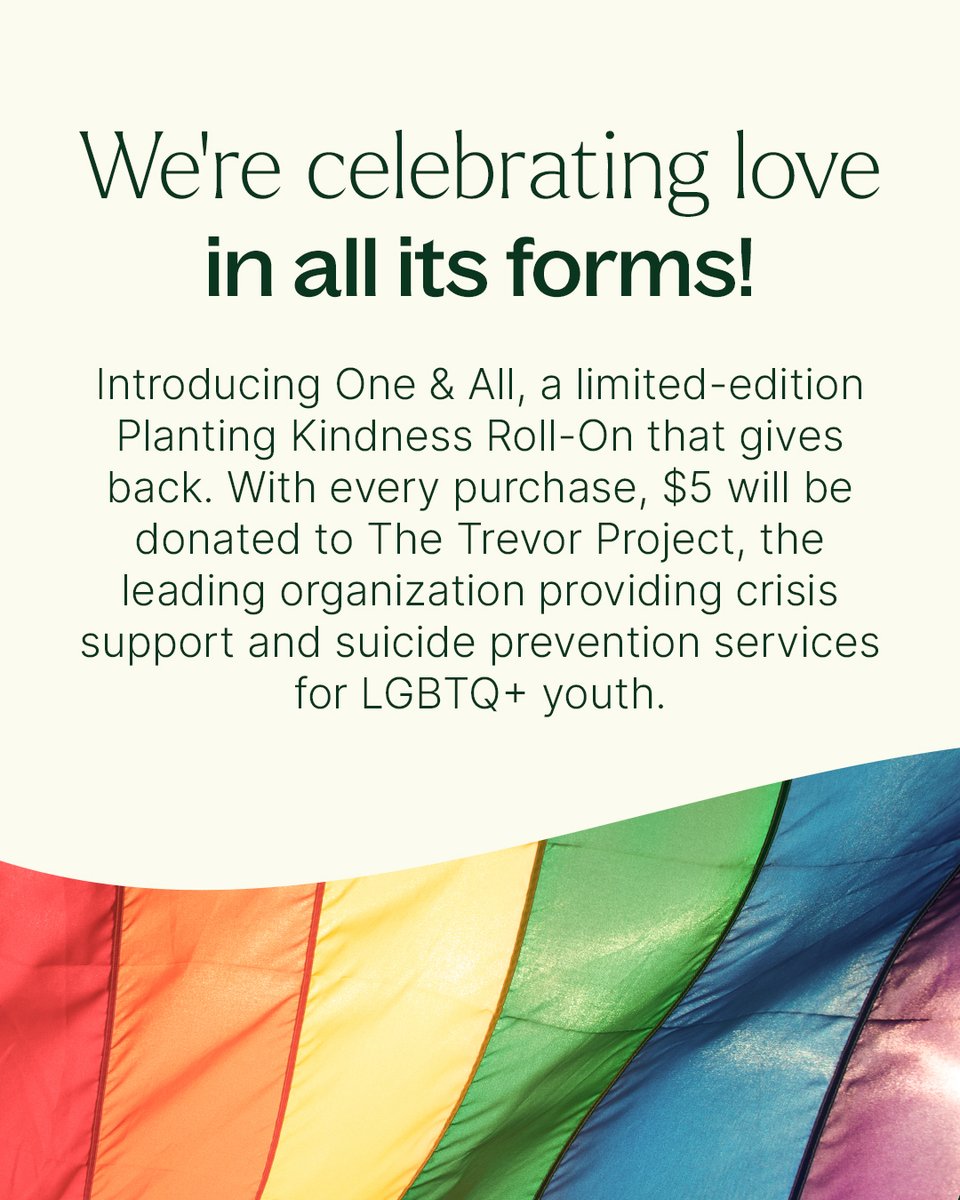 Introducing One &amp; All 🌈 A bright citrus + grounding patchouli blend that inspires self-love and shared joy. 💛

$5 from every bottle goes to <a href="/TrevorProject/">The Trevor Project</a> to support LGBTQ+ youth.
Shop now 👉 planttherapy.com/products/one-a…