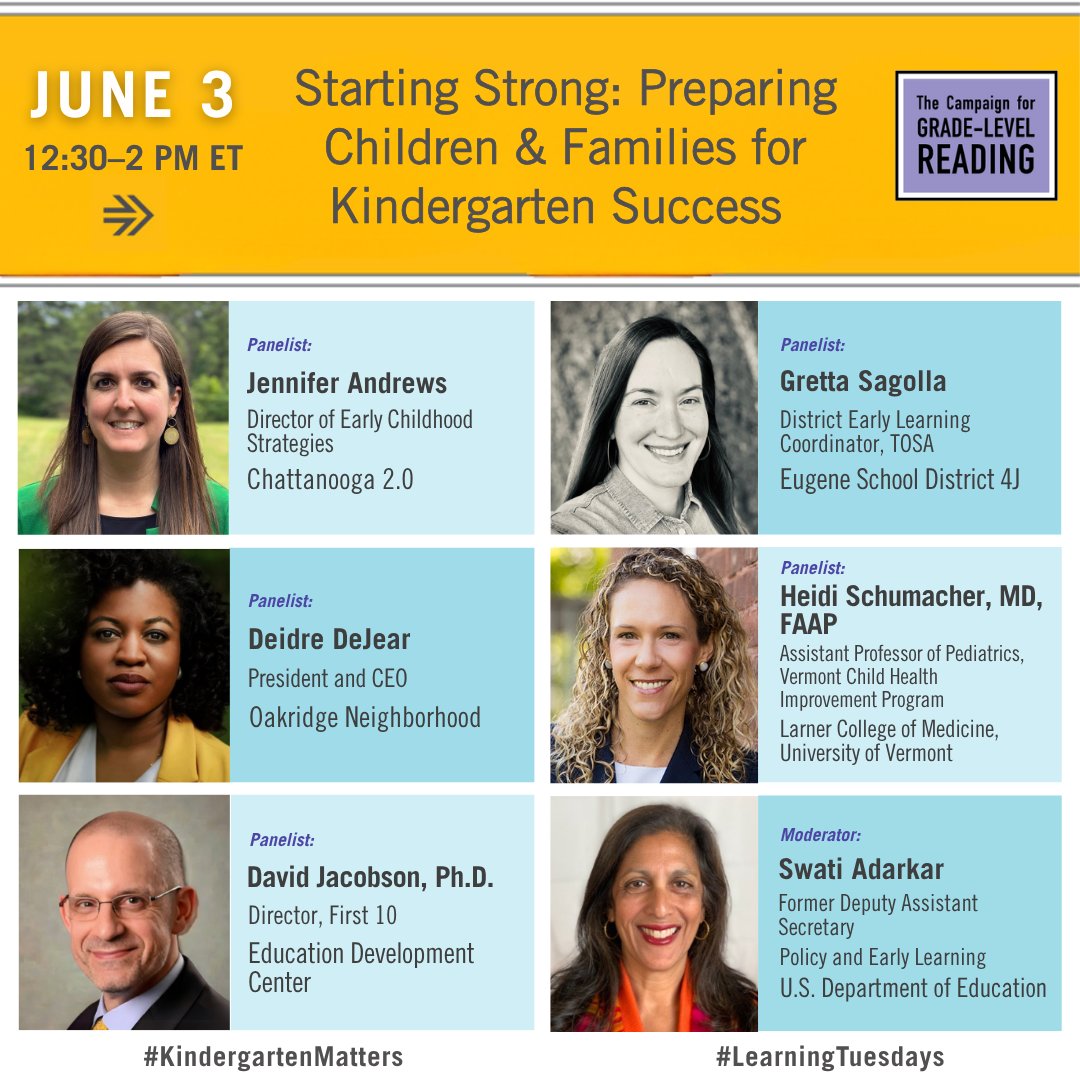 First 10 Network (@first10network) on Twitter photo Join <a href="/readingby3rd/">Campaign for Grade-Level Reading</a> tomorrow 6/3 at 12:30pm ET for a #KindergartenMatters session about communities that provide thoughtful support to kids & families during the critical transition to K featuring First 10's <a href="/jacobsondl/">David Jacobson</a>
REGISTER: bit.ly/4jmWiMq
<a href="/EDCtweets/">edc.org</a> Join <a href="/readingby3rd/">Campaign for Grade-Level Reading</a> tomorrow 6/3 at 12:30pm ET for a #KindergartenMatters session about communities that provide thoughtful support to kids & families during the critical transition to K featuring First 10's <a href="/jacobsondl/">David Jacobson</a>
REGISTER: bit.ly/4jmWiMq
<a href="/EDCtweets/">edc.org</a>