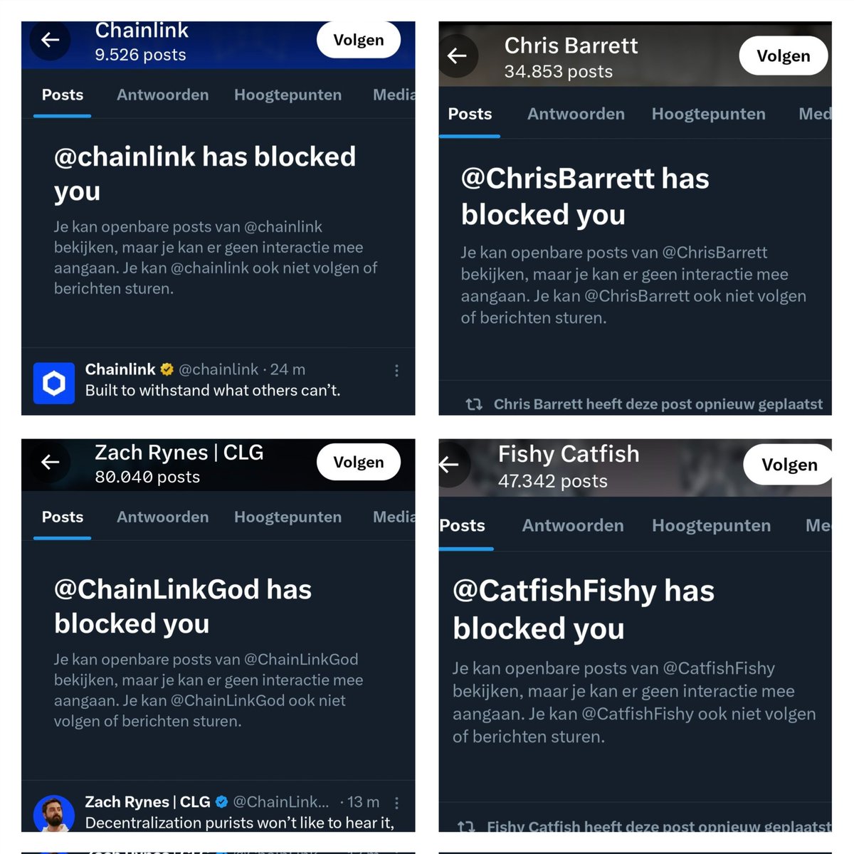 apeyieldgod's tweet image. A multi billion dollar company, afraid of a few guys with 1k followers who just voice their opinions on an app
Zero personal attacks, just opinions and a few jokes.
Not a good look for @chainlink.
Pretty comical (and telling), though.