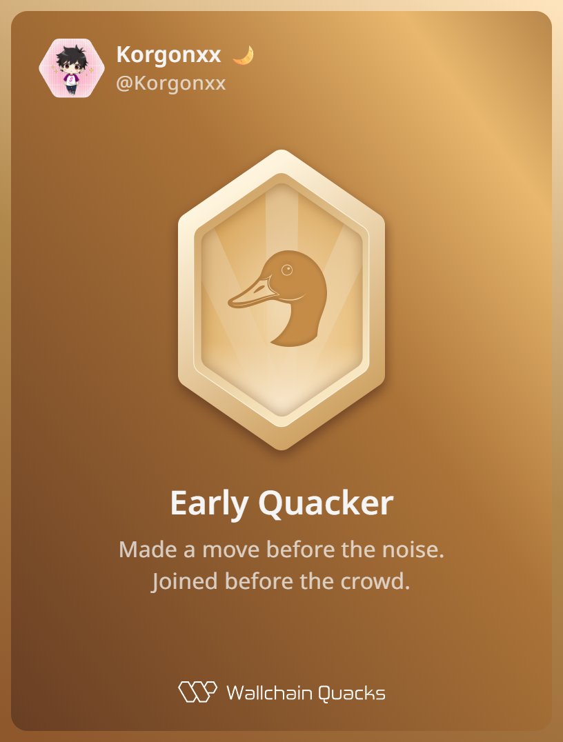 itxx_happy | π§‘πͺ (@itxx_happy) on Twitter photo Just unlocked the Early Quacker on <a href="/wallchain_xyz/">Wallchain Quacks</a> π
How cool is that?
Feels great to have my contributions recognized.
Howβs Wallchain Quacks been treating you so far?
Not on board yet? Drop a comment for an invite ππ¦ Just unlocked the Early Quacker on <a href="/wallchain_xyz/">Wallchain Quacks</a> π
How cool is that?
Feels great to have my contributions recognized.
Howβs Wallchain Quacks been treating you so far?
Not on board yet? Drop a comment for an invite ππ¦