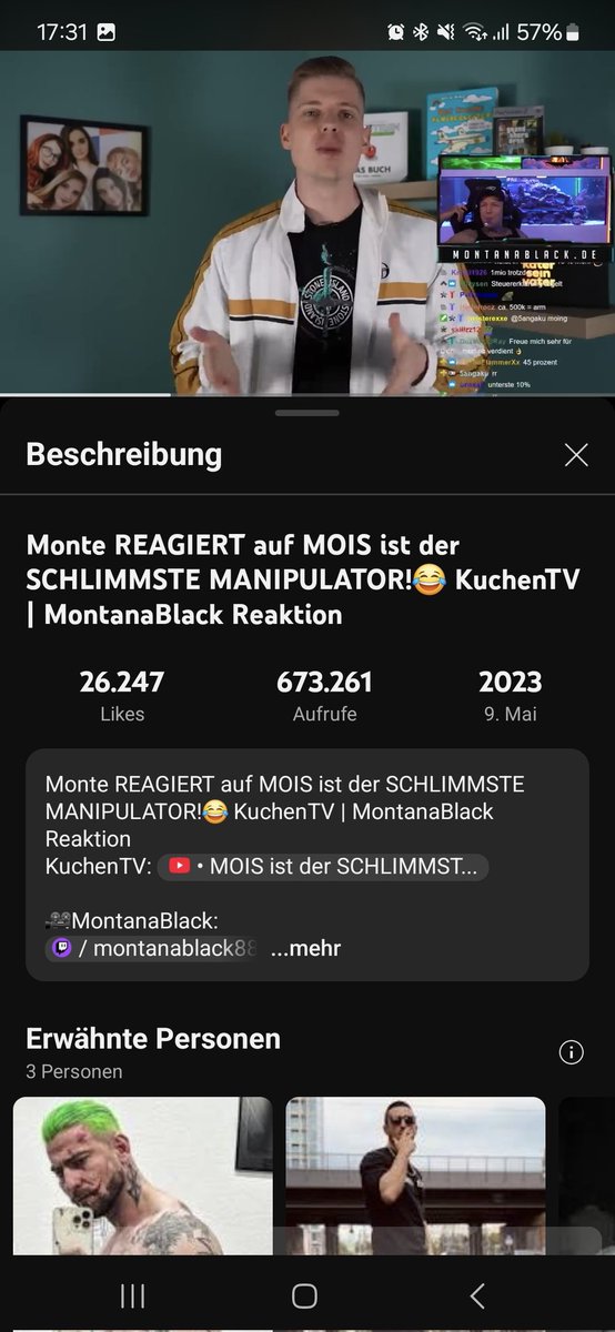 Diese erste Reaction von Monte zu KuchenTV (nach KuchenTVs Krise) ist schon 2 Jahre alt