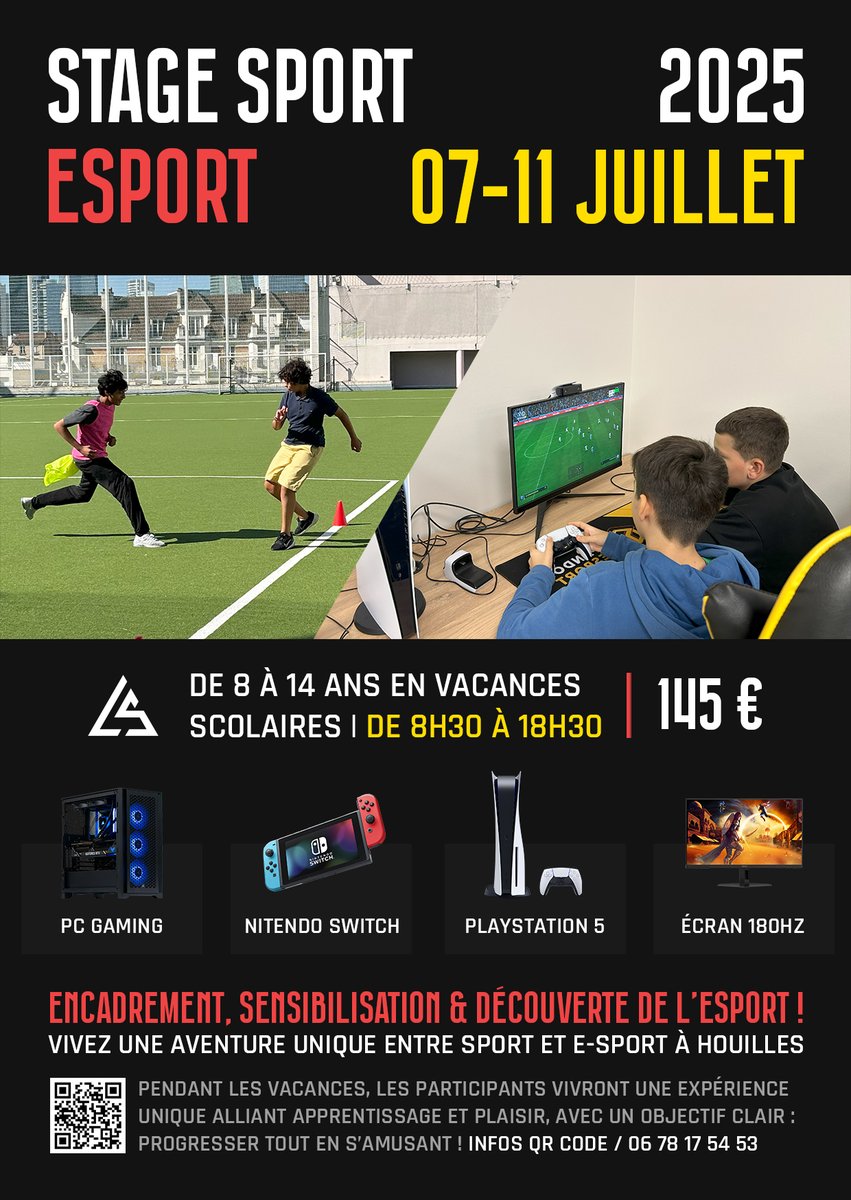En collaboration avec la <a href="/villehouilles/">Ville de Houilles</a>, l'équipe LS4B propose un stage Sport-Esport pour les jeunes de 8 à 14 ans durant les vacances ! 

Initiation à l'esport (jeu d'équipe, sensibilisation aux dangers d'internet, découverte de jeux), activités sportives et jeux de société sont