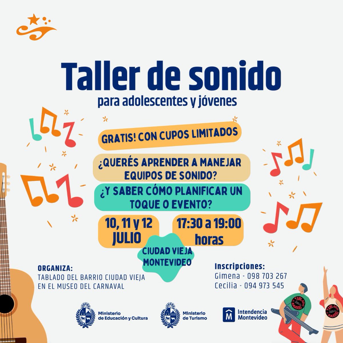 En julio tendremos un Taller de sonido imperdible.

• Cupos limitados