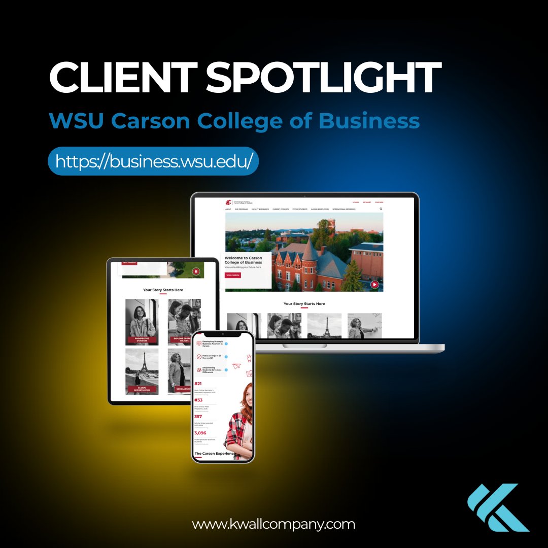 kwallcompany's tweet image. 🏆 Award-winning site for Carson College of Business (WSU)!

✅ Smart UX
✅ Recruitment-ready
✅ Mobile-friendly

Built with impact, now award-winning!

🔗 we-awards.com/winner/carson-…

#HigherEdWeb #KWALL #WebDesign #UXDesign #RecruitmentMarketing
