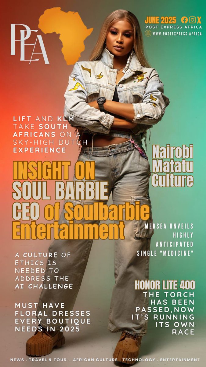 Welcome to Post Express Africa . We are  officially LIVE. LAUNCH Digital cover featuring SOUL BARBIE, CEO OF SOUL BARBIE ENTERTAINMENT. More here postexpress.africa/2025/06/02/ins… . Follow, share and Subscribe to PEA in partnership with MEDIA COMPANIES across Africa. 🍾🥂❤️🌍. #We❤️Africa
