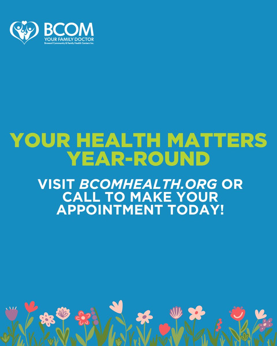 bcomhealth's tweet image. Stay ahead of seasonal sniffles and heat-related issues with a few simple steps.

BCOM Health is here to keep Broward County feeling its best this spring and beyond.

Book your checkup today: bit.ly/44dhKN9  

#BCOMHealth #SpringWellness #FloridaHealthTips #AllergySeason