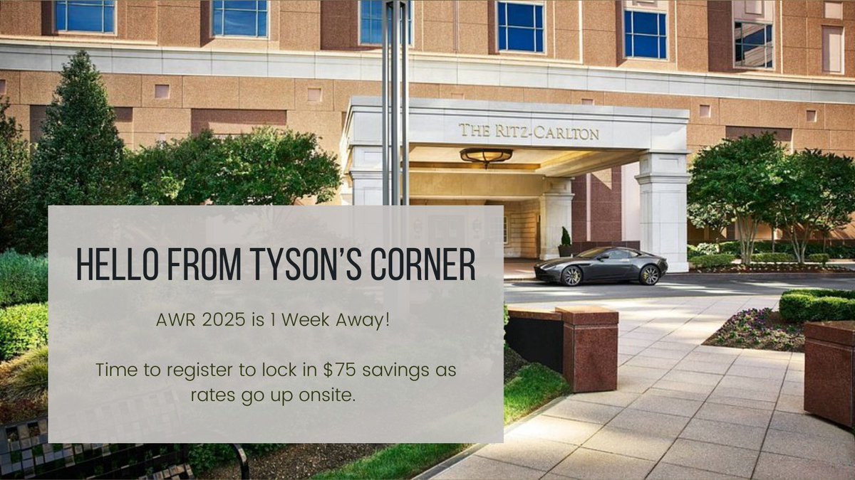 AWRConference's tweet image. 🚨 Last Chance Alert! 🚨
Registration rates for #AWR2025 are about to go UP!
Join top minds in abdominal wall reconstruction from around the country — at the stunning Ritz-Carlton, Tysons Corner. Save $75 before rates go up on site, visit awrconference.com #Herniasurgery
