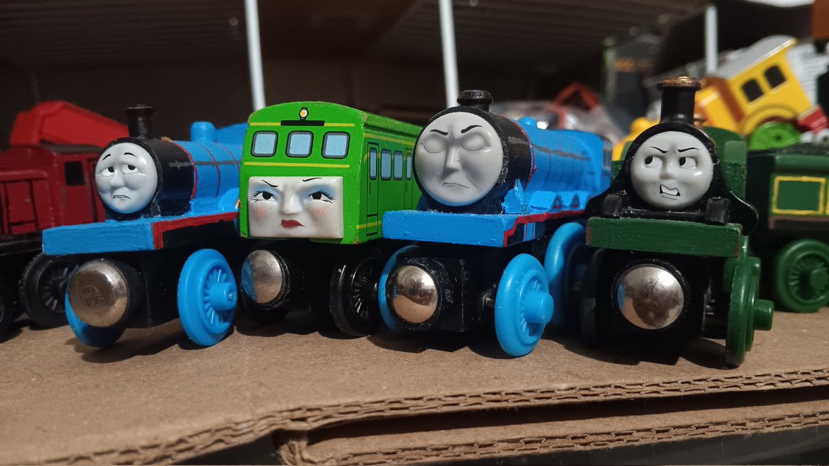 Was in a mood and decided to try drawing more chooch expression edits on the wooden peeps