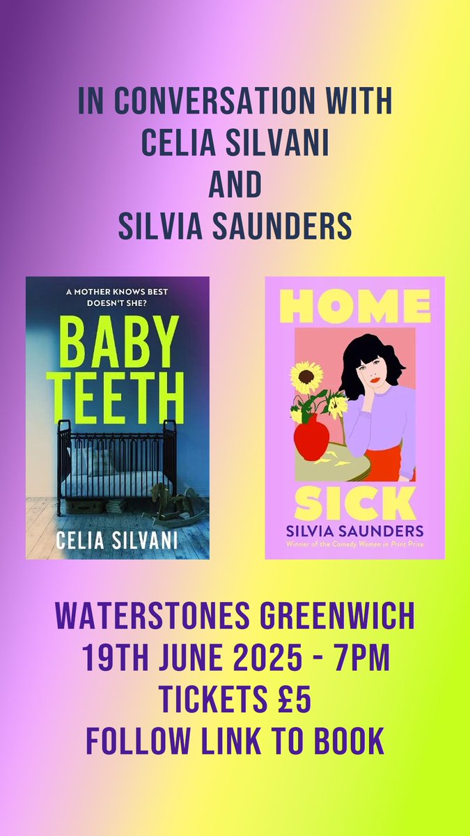 Celia Silvani (@celia_silvani) on Twitter photo Iāll be talking about finding time to write, where ideas come from and the journey from chaotic Google Doc to published hardback with my brilliant friend Silvia Saunders at <a href="/GreenwichBooks/">Greenwich W'stones</a> on 19th June.
eventbrite.co.uk/e/in-conversatā¦
(Our names together sound like a tongue twister.) Iāll be talking about finding time to write, where ideas come from and the journey from chaotic Google Doc to published hardback with my brilliant friend Silvia Saunders at <a href="/GreenwichBooks/">Greenwich W'stones</a> on 19th June.
eventbrite.co.uk/e/in-conversatā¦
(Our names together sound like a tongue twister.)