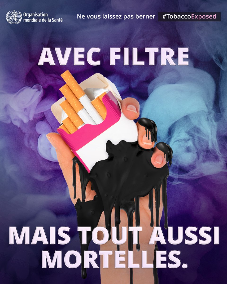 lololeriche's tweet photo. 🚬🍓 Tabac nouvelle génération = un piège sucré qui rend accro sans bruit!
👉 Vapes parfumées
👉 Chicha
 👉 Poches de nicotine
 👉 Puffs jetables
 👉 Emballages colorés
😧 Ça semble fun, mais rend vite dépendant…
#JournéeSansTabac2025 #TchadSansTabac #StopAuxProduitsTrompeurs https://t.co/pSoIFIJyoY