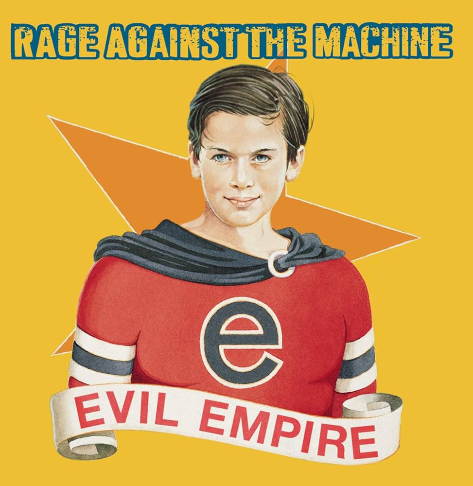 trancefuct's tweet image. 【#今週の一枚】
RAGE AGAINST THE MACHINE『Evil Empire』（1996）
“People of the Sun”で始まる衝撃。
黄色いジャケにぶち込まれた怒りと覚醒──
あの一人暮らしの部屋で初めて鳴った革命の音。
#DJKAWANOセレクト #ワイワイ編集局
#RATM #人生初〇〇