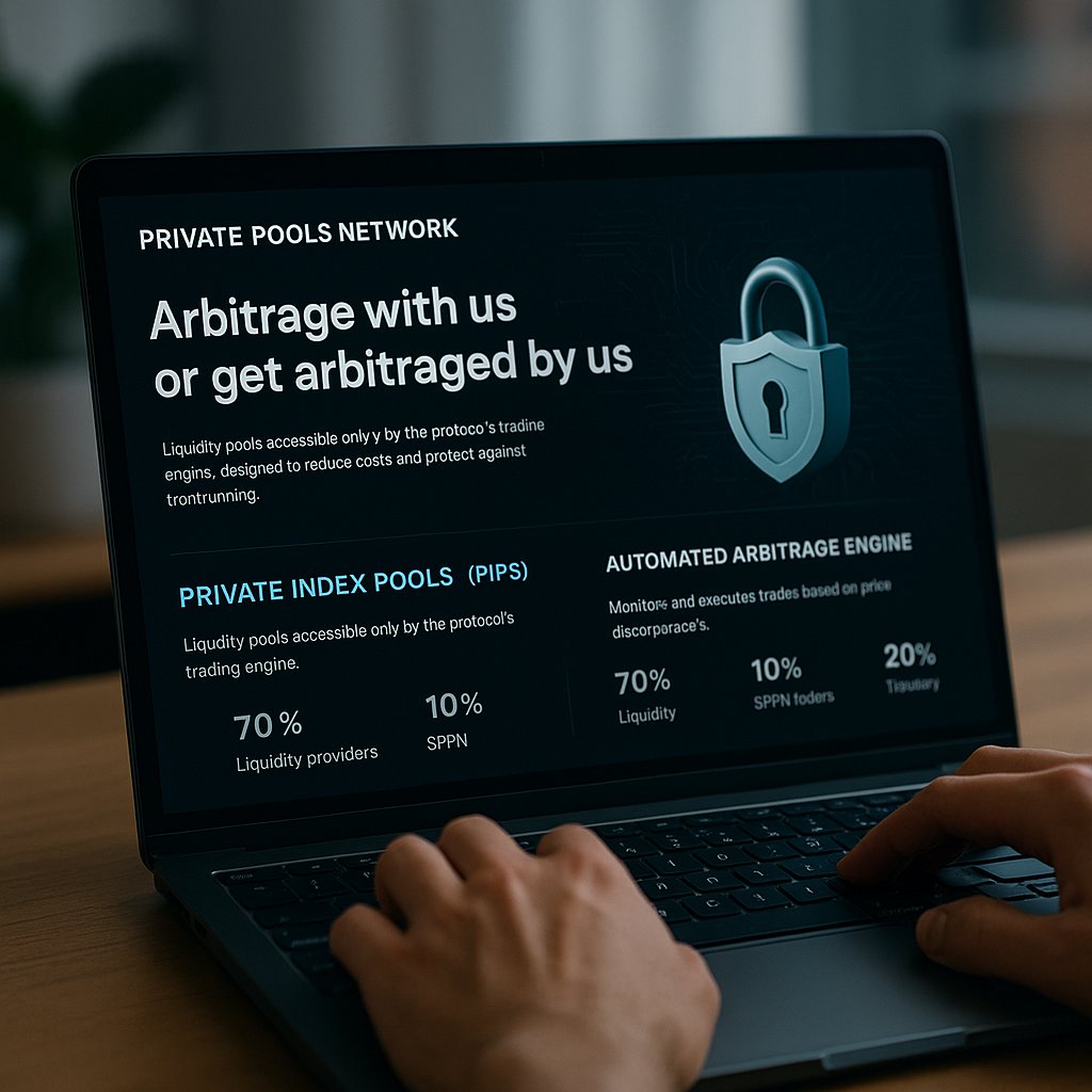 gwenwed02's tweet image. 🧵1/ Private Pools Network is changing the game in DeFi arbitrage.

Their motto?
 “Arbitrage with us or get arbitraged by us.”

Here’s how they use private order flow and an AI-driven engine to turn volatility into yield – and give it back to you.👇

#PrivatePool @PrivatePoolDeFi