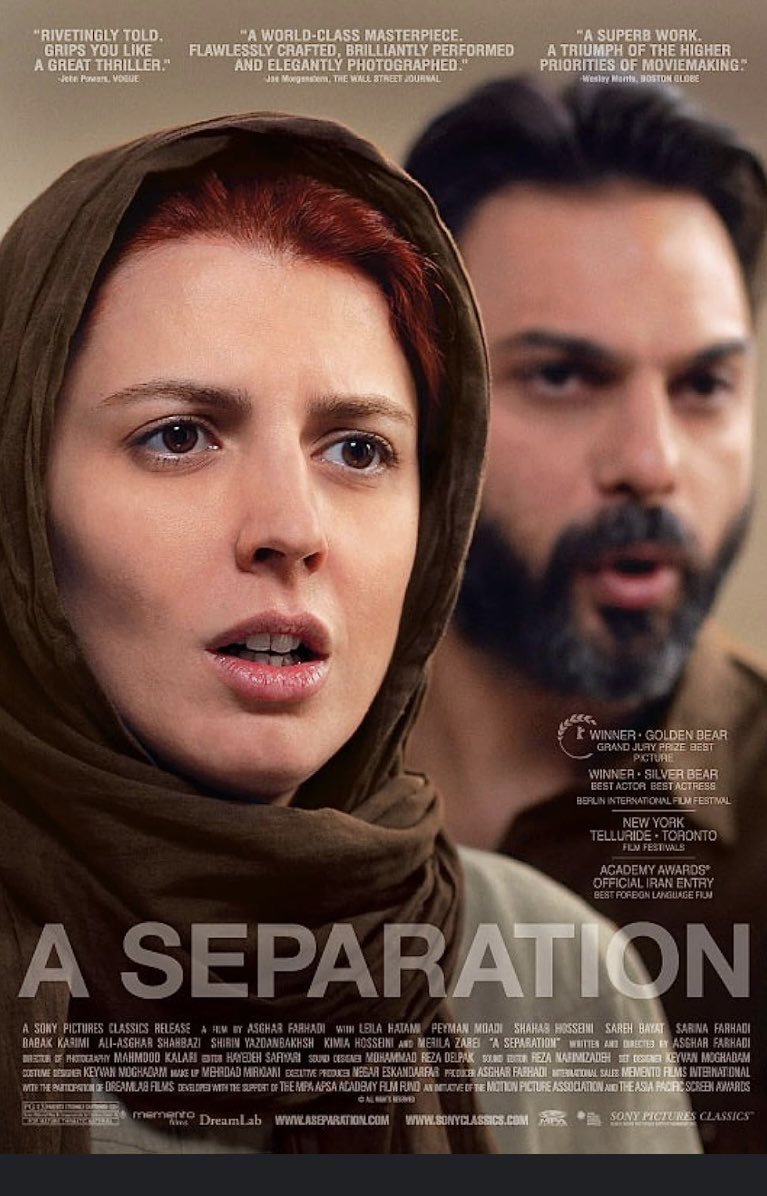 konoha_kaapari's tweet photo. ⭐⭐⭐⭐⭐

Such an intense drama...was fully involved in it without blinking an eye 

I don't know how he does it.. but the Director Asghar Farhadi brings the best out of every artist 

Especially the actor Shahab Hosseini lives his characters to its fullest 

#ASeparation https://t.co/EmCH0LYzEf