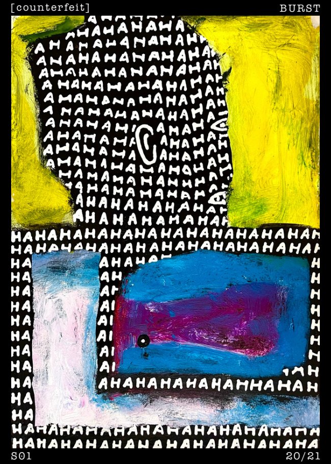 Counterfeit Card Reveal 💥

Sunbathing in HAHA
by <a href="/burst_cryptoart/">burst_</a> 

"While gazing at the sun, I am filling up with HAHA."

Series 01, Card 20

Wednesday on <a href="/trygamma/">Gamma.io</a> 🔔