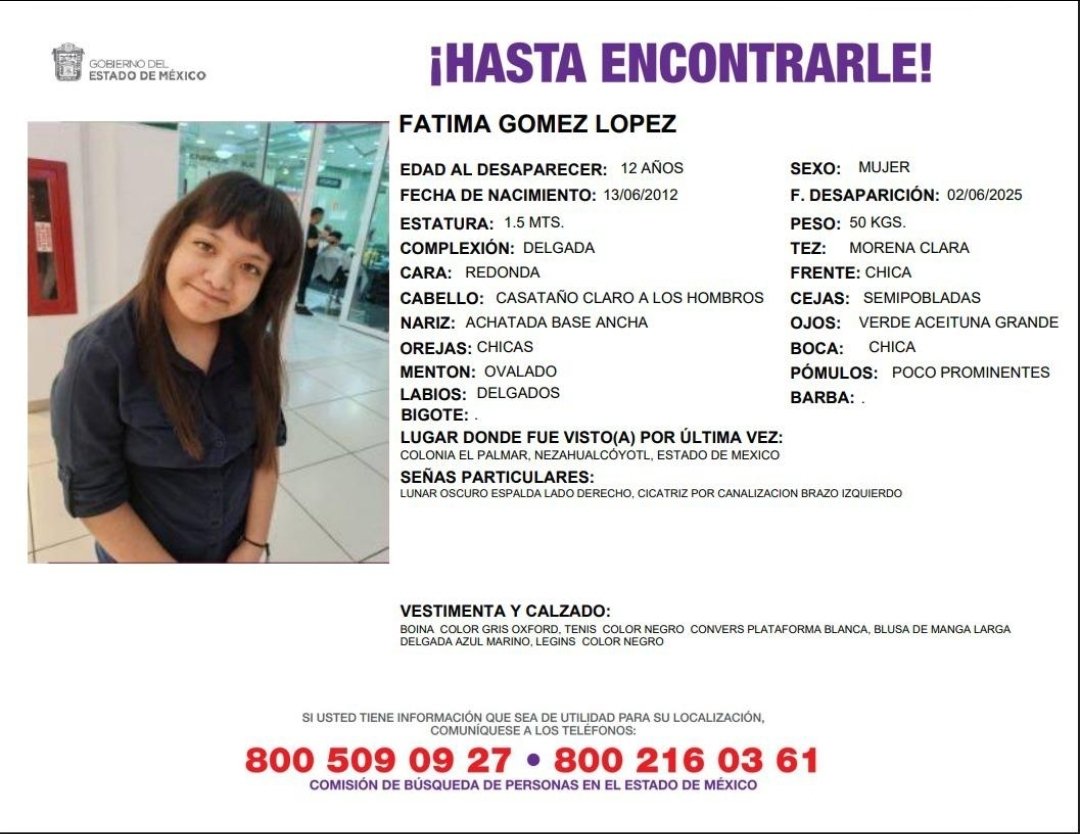 Siempre subo cosas sin sentido pero ahora pido apoyo para la búsqueda de la hija de una gran amiga por favor den RT
