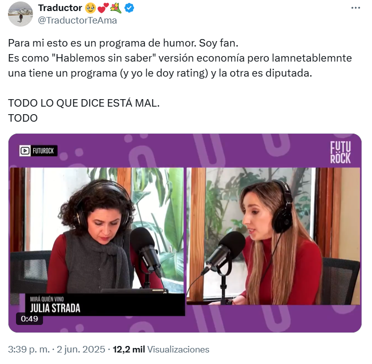 Juli_Strada's tweet photo. Ay, Esteban Glavinich, se nota que sos un fan, como pusiste hoy. Y hoy me dedicaste 11 tuits!!! Todo el día estuviste viéndome❤️.

Primero, gracias por agregar visualizaciones a la entrevista con @juliamengo. La vuelvo a dejar por acá para que le siga yendo bien: https://t.co/MPbiVHVcuW
Segundo, voy a responderte una por una las idioteces que repetiste.