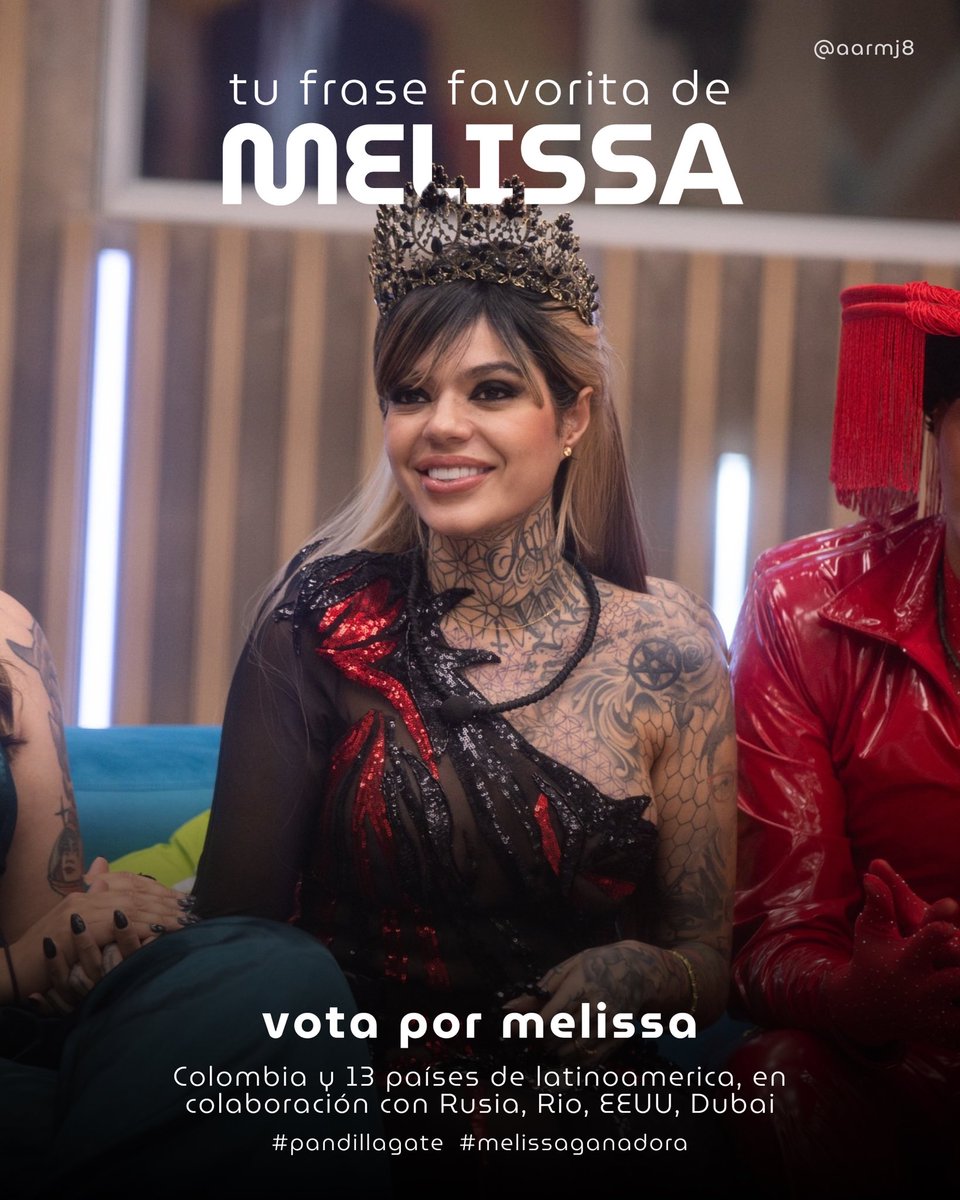 Pandilla,

Este post se comenta con tu frase favorita de Melissa durante el reality y lo acompañas con VOTA POR MELISSA.🖤✨

#LaCasaDeLosFamososCol #LaCasaDeLosFamososCol2 #PandillaGate