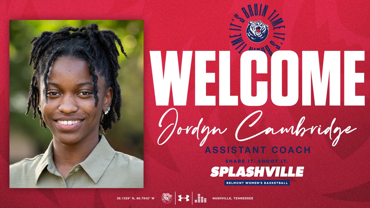 Belmont WBasketball (@belmontwbb) on Twitter photo ๐ฆ๐ฎ๐ต๐ฌ๐ธ๐ถ๐ฎ to #Splashville <a href="/jodyforever3/">Jordyn Cambridge</a>โ
Our newest assistant coach, Jordyn Cambridge ๐
๐ฐ ๐ bit.ly/43Vf1KC
#ItsBruinTime ๐ฆ๐ฎ๐ต๐ฌ๐ธ๐ถ๐ฎ to #Splashville <a href="/jodyforever3/">Jordyn Cambridge</a>โ
Our newest assistant coach, Jordyn Cambridge ๐
๐ฐ ๐ bit.ly/43Vf1KC
#ItsBruinTime