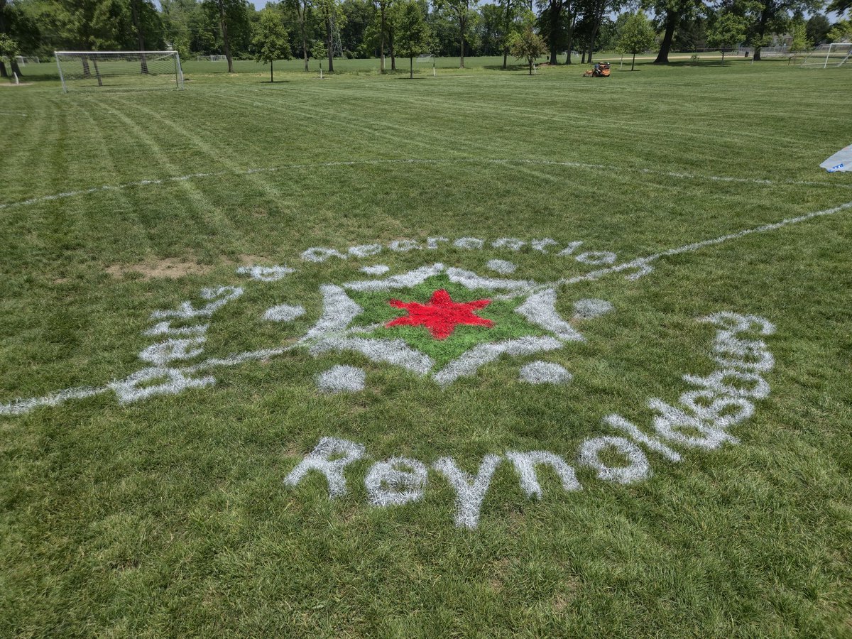 Took a week off last week and came back to everything running smoothly. Jeff and I laid out the department logo for Rec 12u championship game this afternoon.