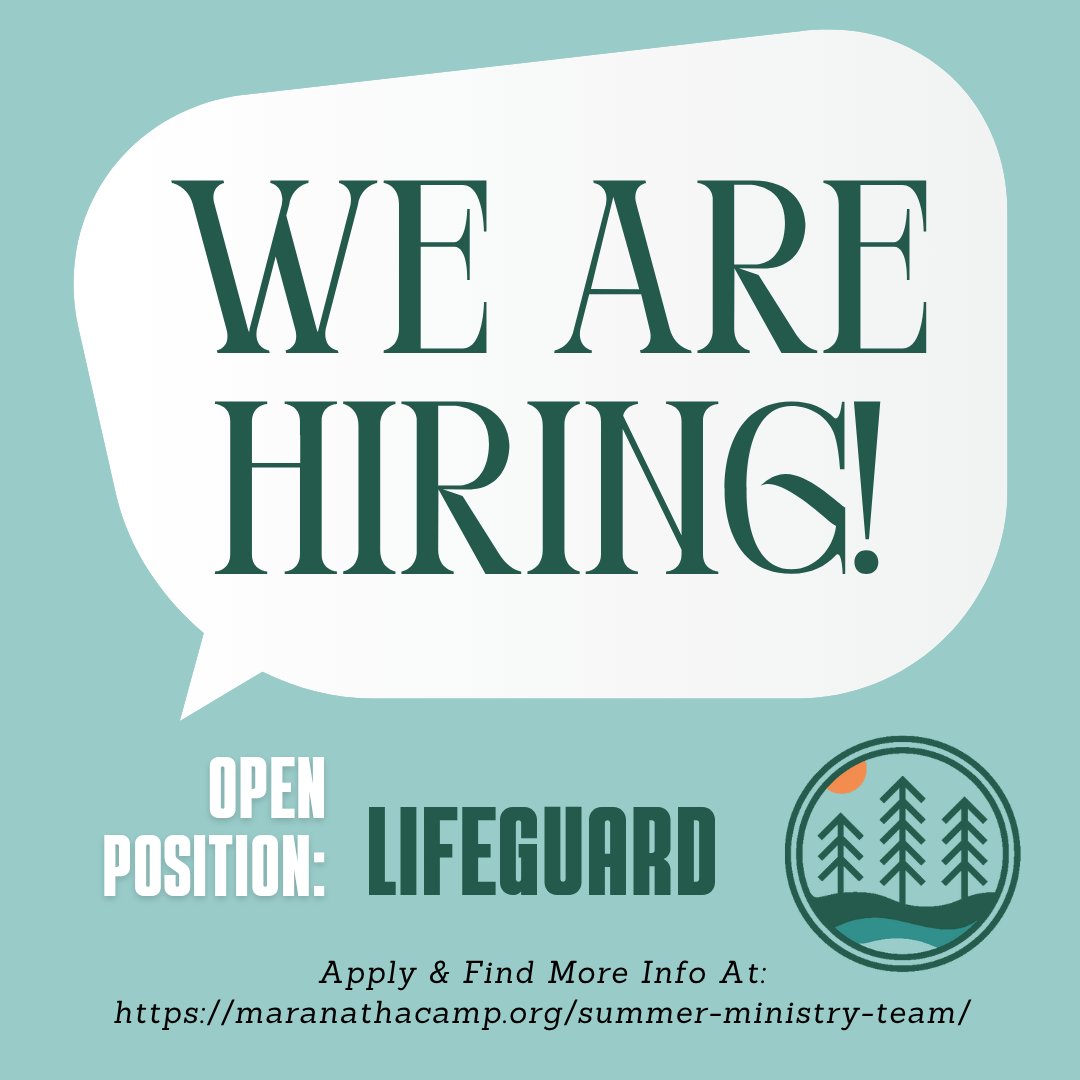 Do you want to spend the summer in the sun? Are you passionate about spreading the gospel and ministering to our youth? Then being a lifeguard at Camp Maranatha is for YOU! 

Join our Summer Ministry Recreation Team TODAY! 

maranathacamp.org/summer-ministr…