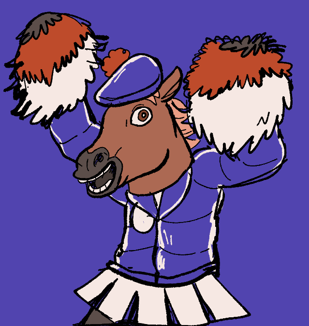 PomPomFluff's tweet photo. These two seem particularly amped about this month! They're probably excited about the Switch 2's impending release!

...Horace knows they're not making a new 1-2 Switch game, but he's more than happy to support his home team! He's one spirited stallion! https://t.co/7TFnalCQjd
